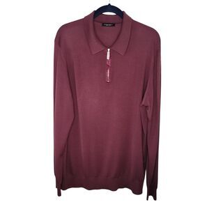 Stefano Ricci Men's Cashmere-Silk Quarter-Zip Polo Sweater w/ Crocodile size XL